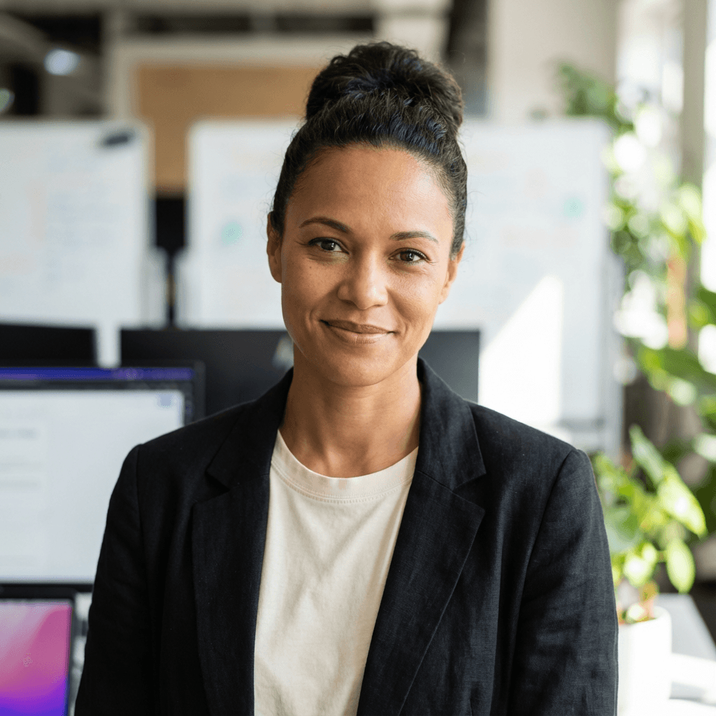 Sophie Tremblay in a bright modern office